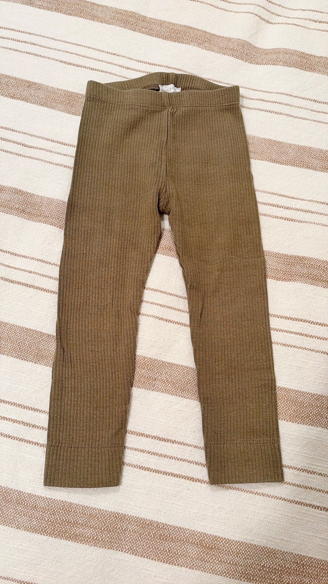 Jamie Kay olive green ribbed leggings , Kids 18 Month (12-18M)