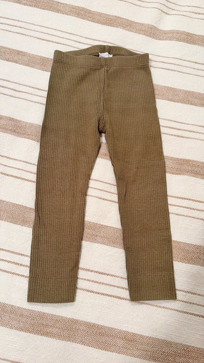 Jamie Kay olive green ribbed leggings , Kids 18 Month (12-18M)