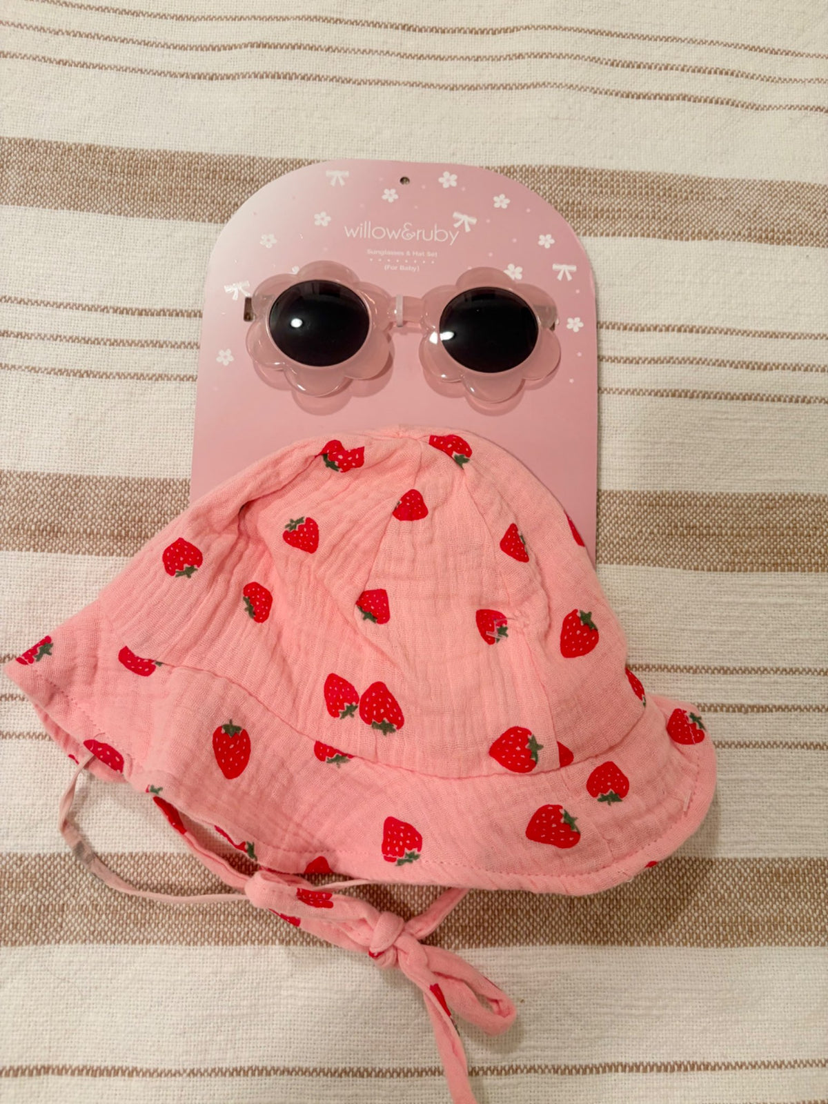 Strawberry sunglasses and matching hat