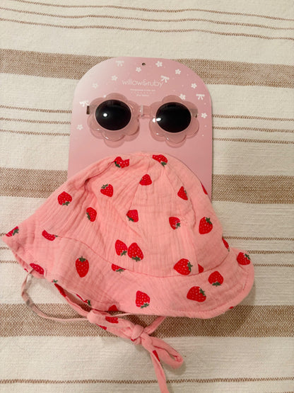 Strawberry sunglasses and matching hat