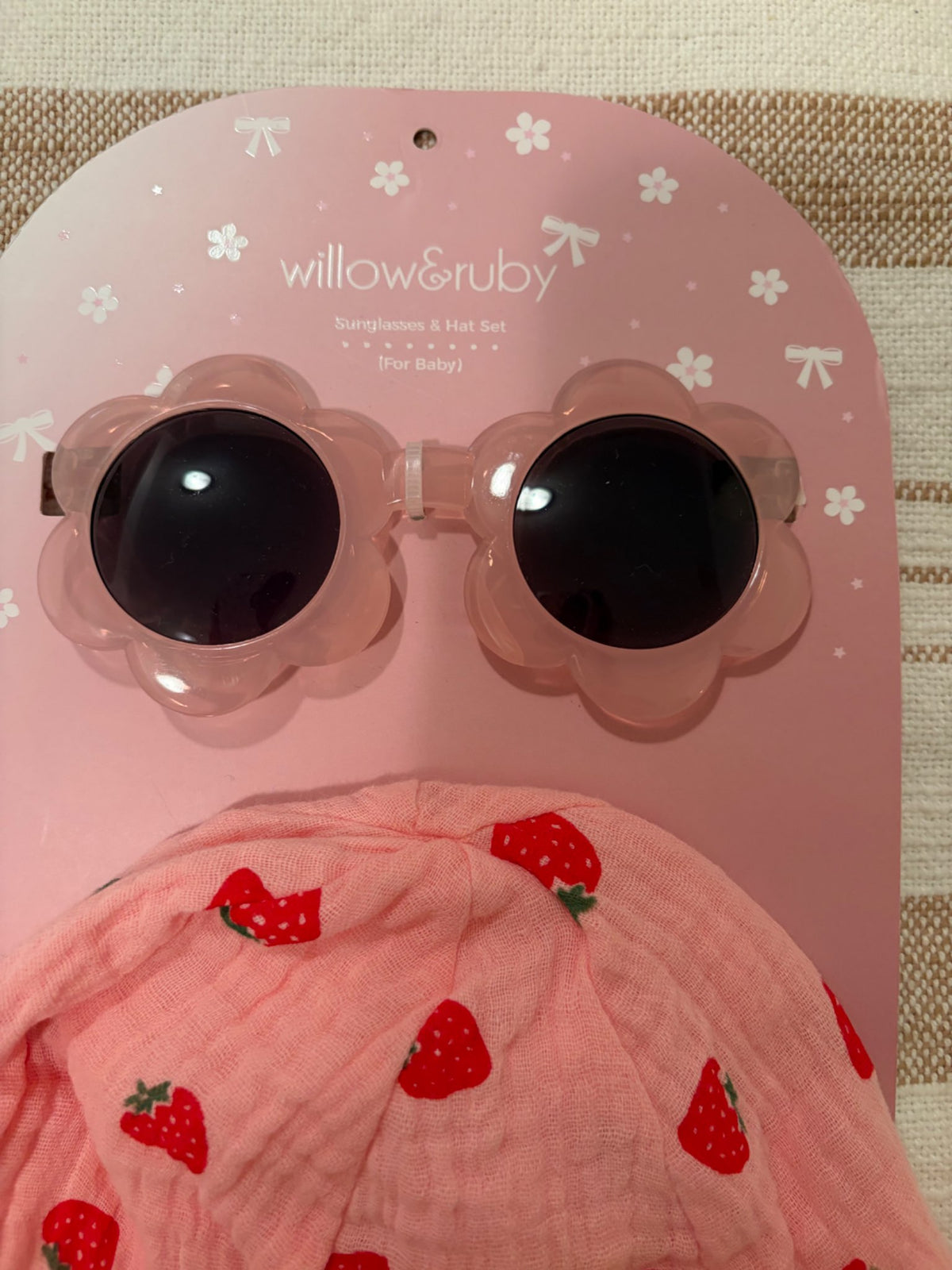 Strawberry sunglasses and matching hat