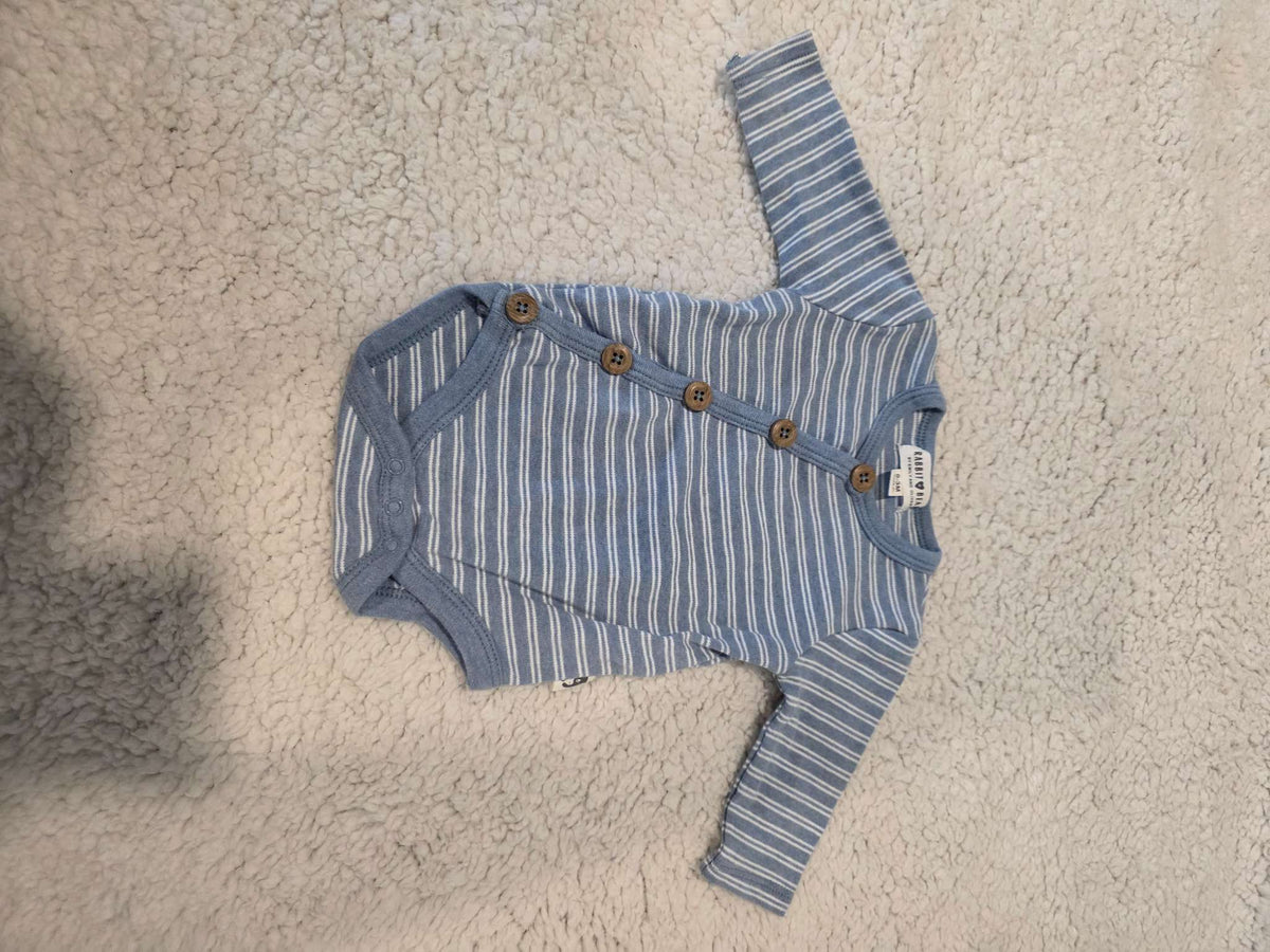 Long Sleeve Striped Onesie, Kids 3 Month (0-3M)