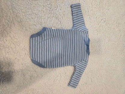 Long Sleeve Striped Onesie, Kids 3 Month (0-3M)