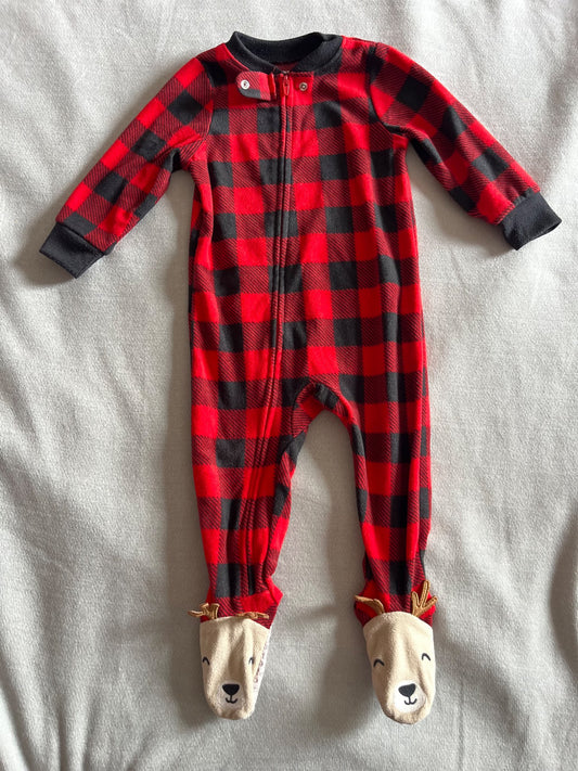 Fuzzy plaid onesie, Kids 12 Month (9-12M)