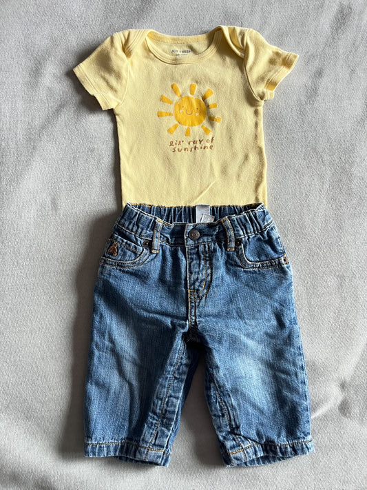 Onesie t-shirt and jeans, Kids 6 Month (3-6M)