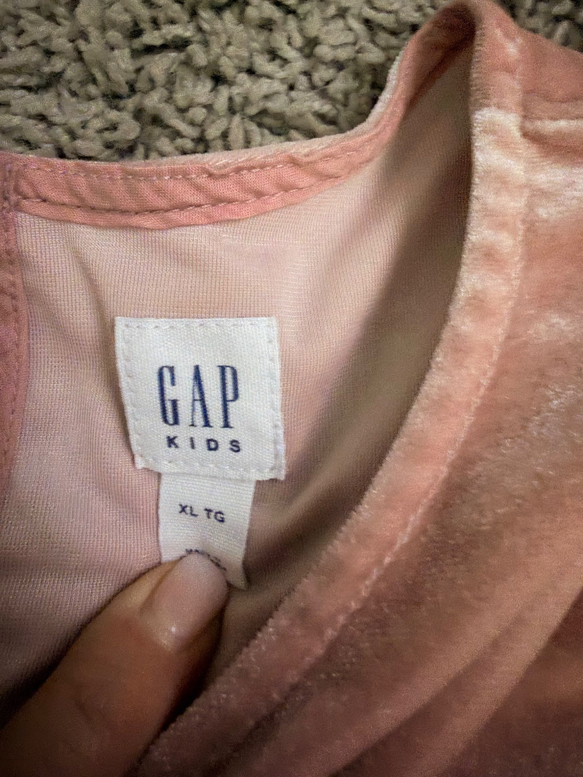 Pink velvet dress size 12, Kids 12