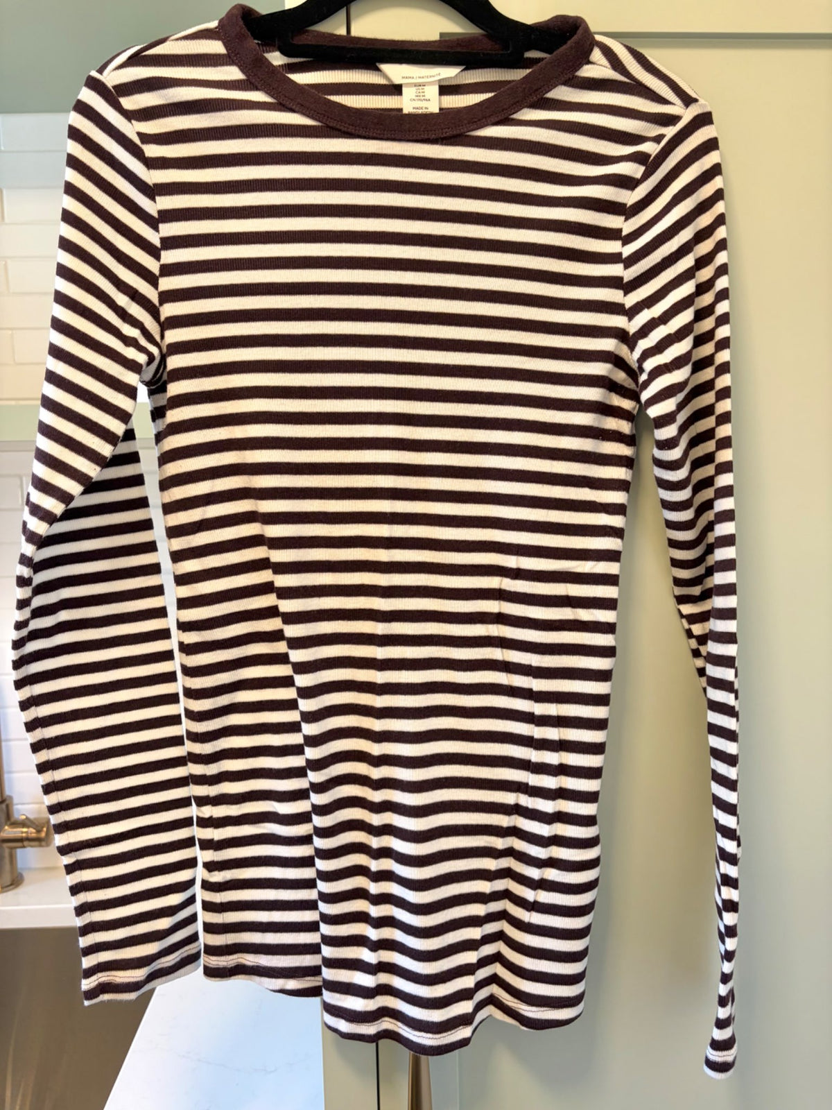 H&M Striped Maternity Long Sleeved Shirt, Maternity M (8-10)