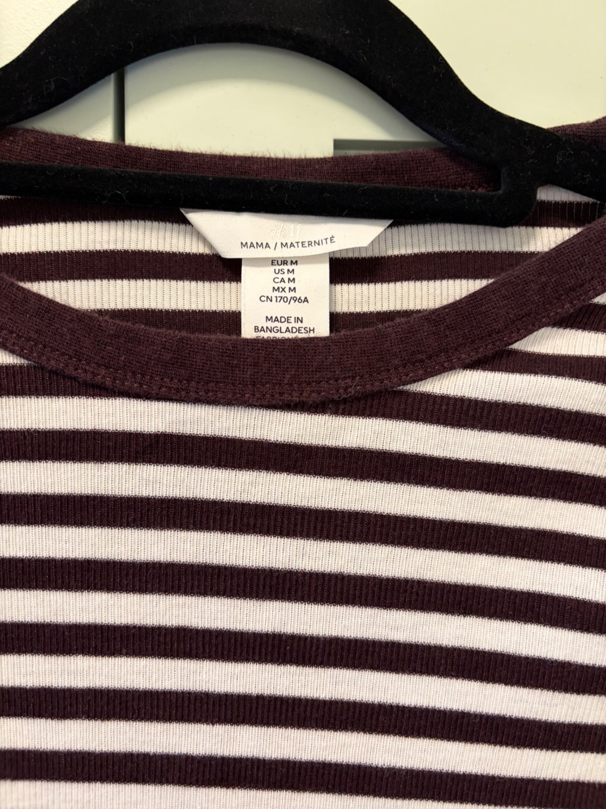 H&M Striped Maternity Long Sleeved Shirt, Maternity M (8-10)