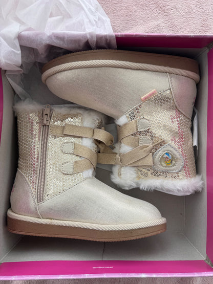 Stride Rite Gold Sequins winter boots, Shoes 11 (Toddler:2-4yr)