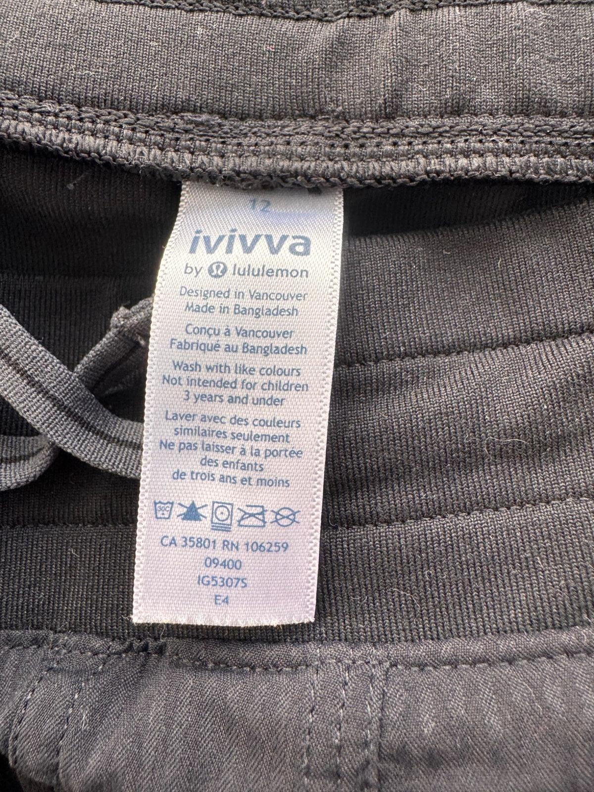 Size 12 Ivivva long pants, Kids 12