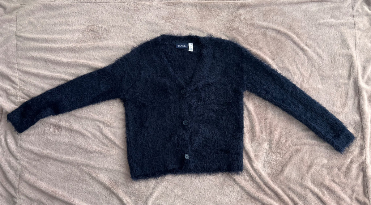 Blue furry and sparkly cardigan, Kids 10