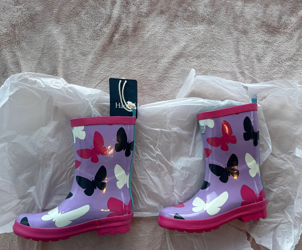 BNWT Hatley butterfly Rainboots- size  2 kids, Shoes 2 (Kids:4-8yr)