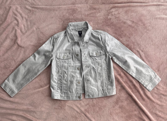 Size Large Gap Silver jean jacket , Kids 10