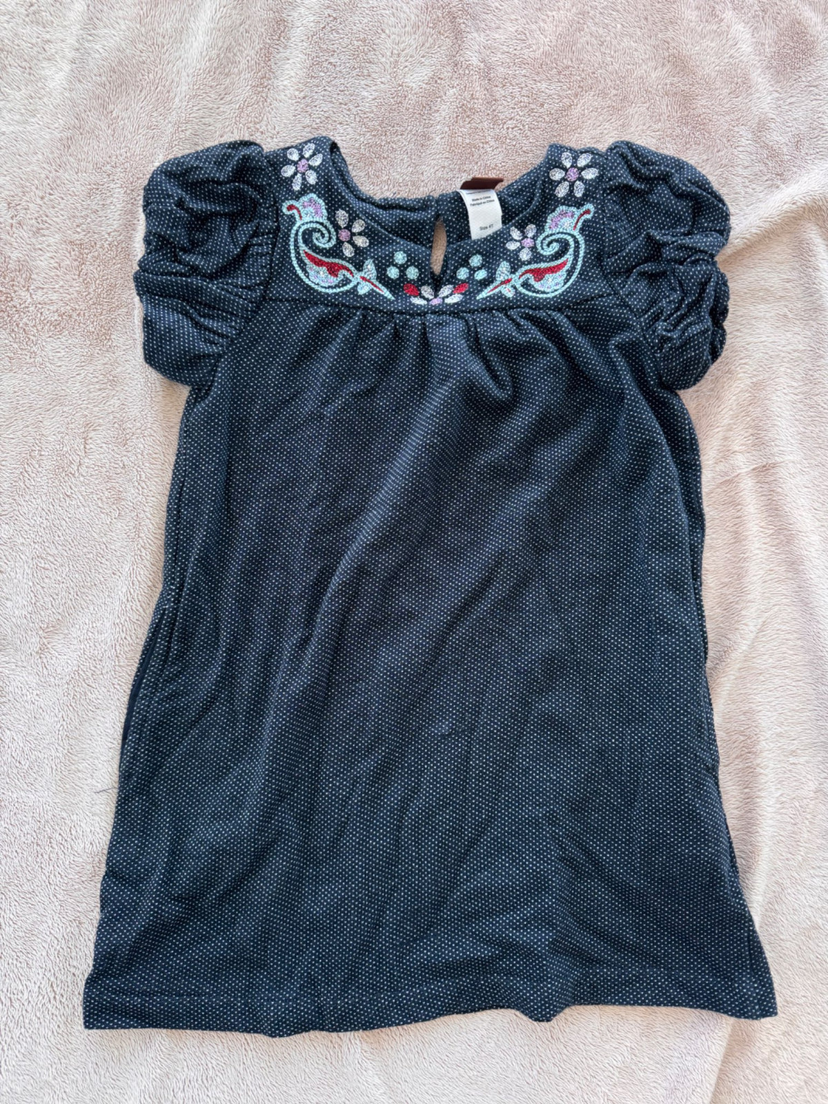 Tea Collection blue bubble sleeve dress (size 4), Kids 4/4T