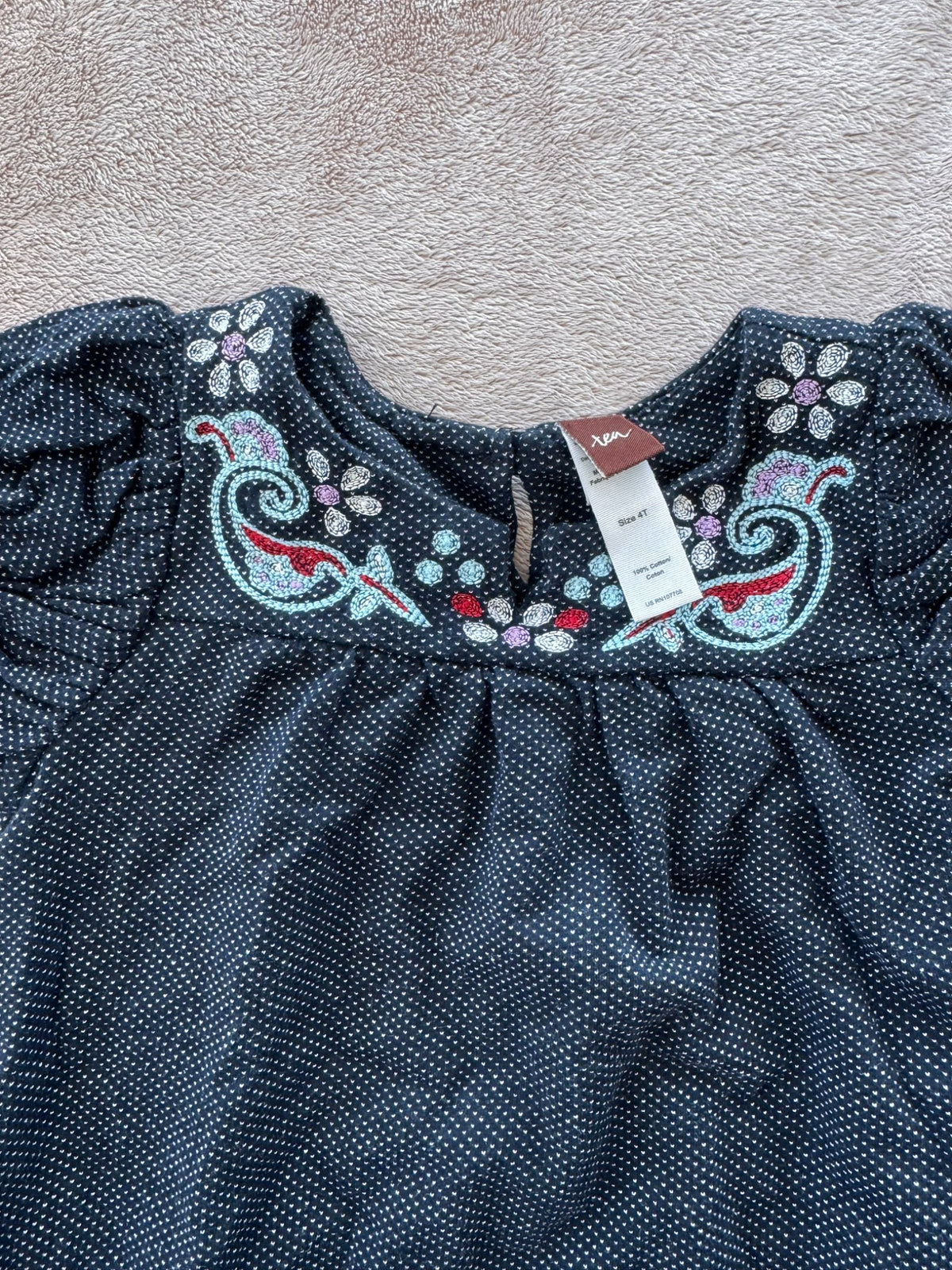 Tea Collection blue bubble sleeve dress (size 4), Kids 4/4T