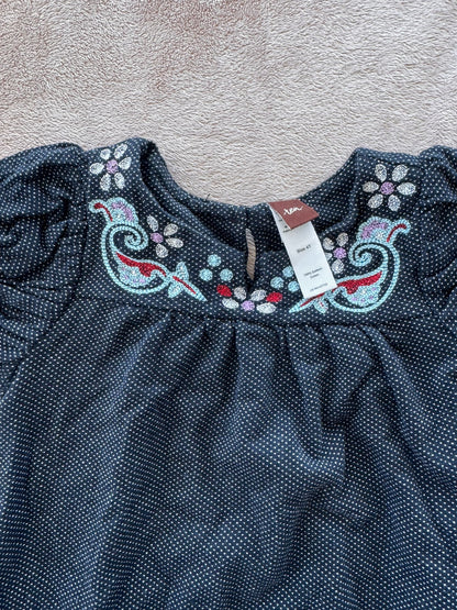 Tea Collection blue bubble sleeve dress (size 4), Kids 4/4T