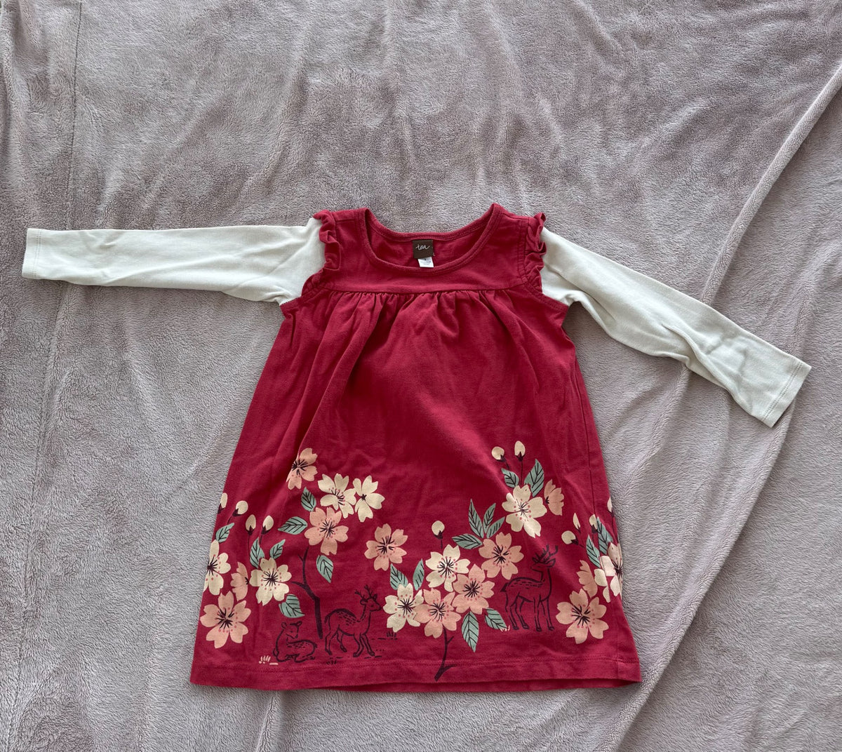 Tea collection long sleeve dress (size 3), Kids 3T