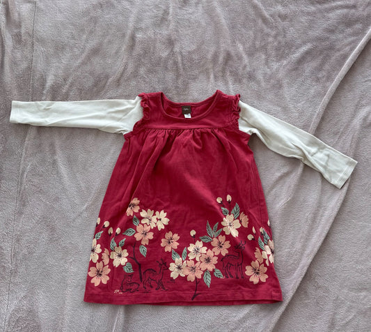 Tea collection long sleeve dress (size 3), Kids 3T