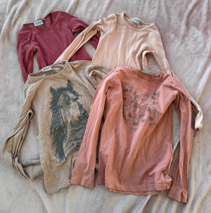 Bundle of 4 Wheat shirts (size 8), Kids 8