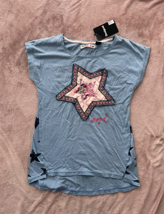 Size 13/14 Desigual t shirt with flippy sequins, Kids 14