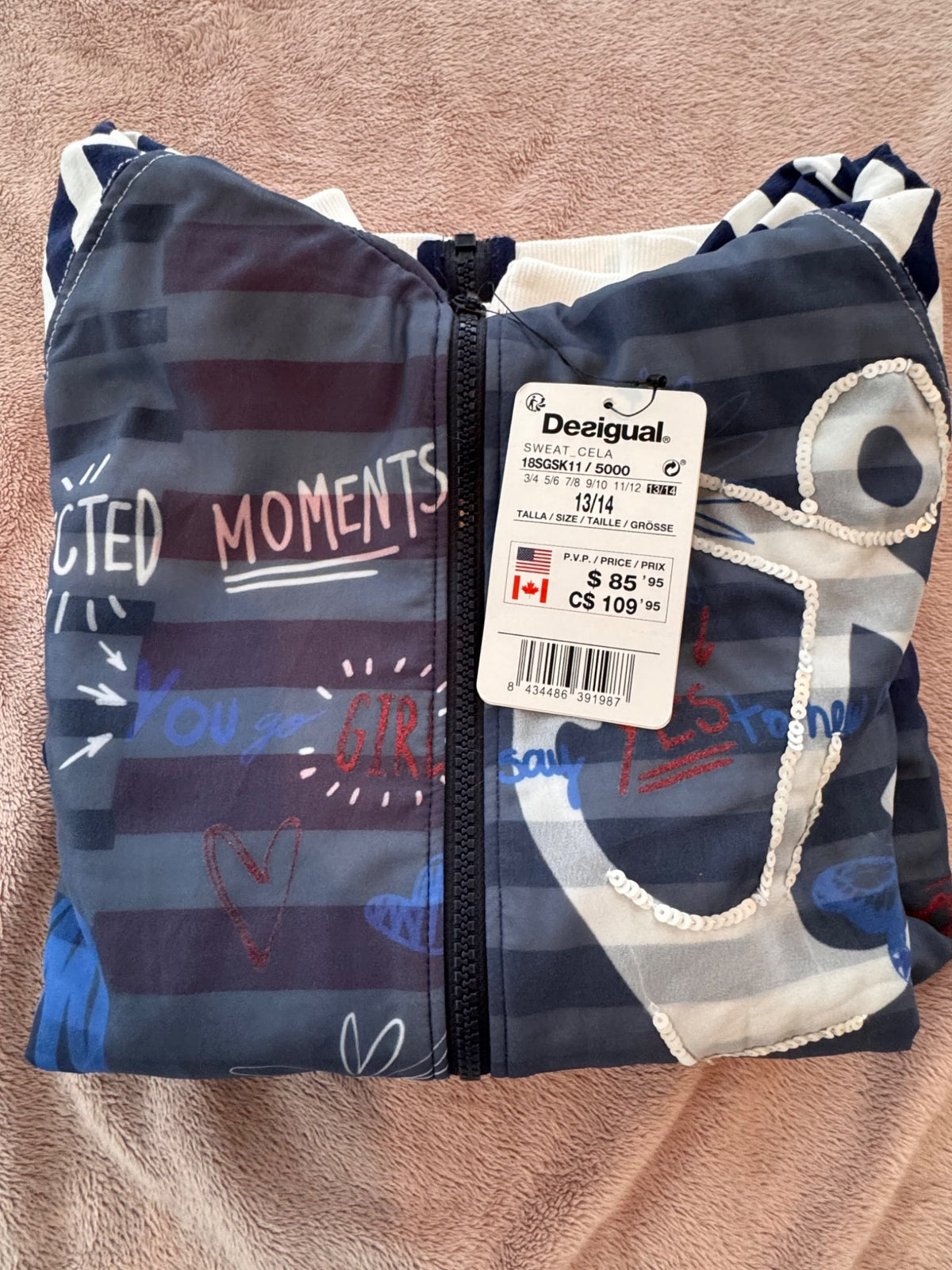 NWT Desigual hoodie (size 13/14; retail new $109 Canadian), Kids 14
