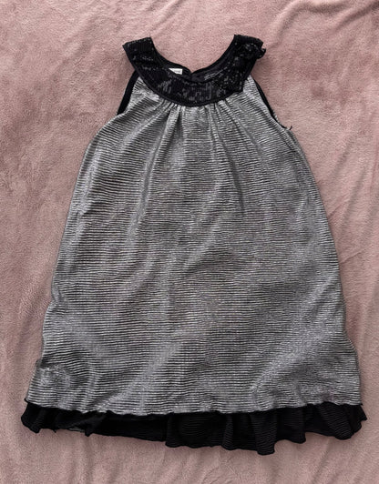 Size 6 silver and black holiday dress , Kids 6/6X