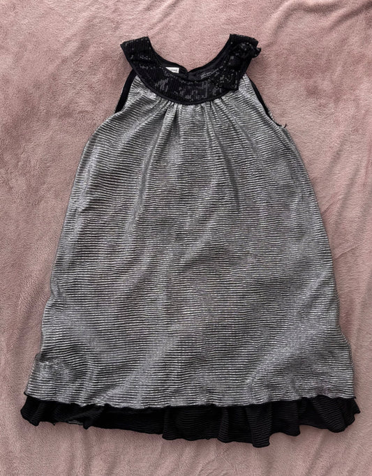 Size 6 silver and black holiday dress , Kids 6/6X