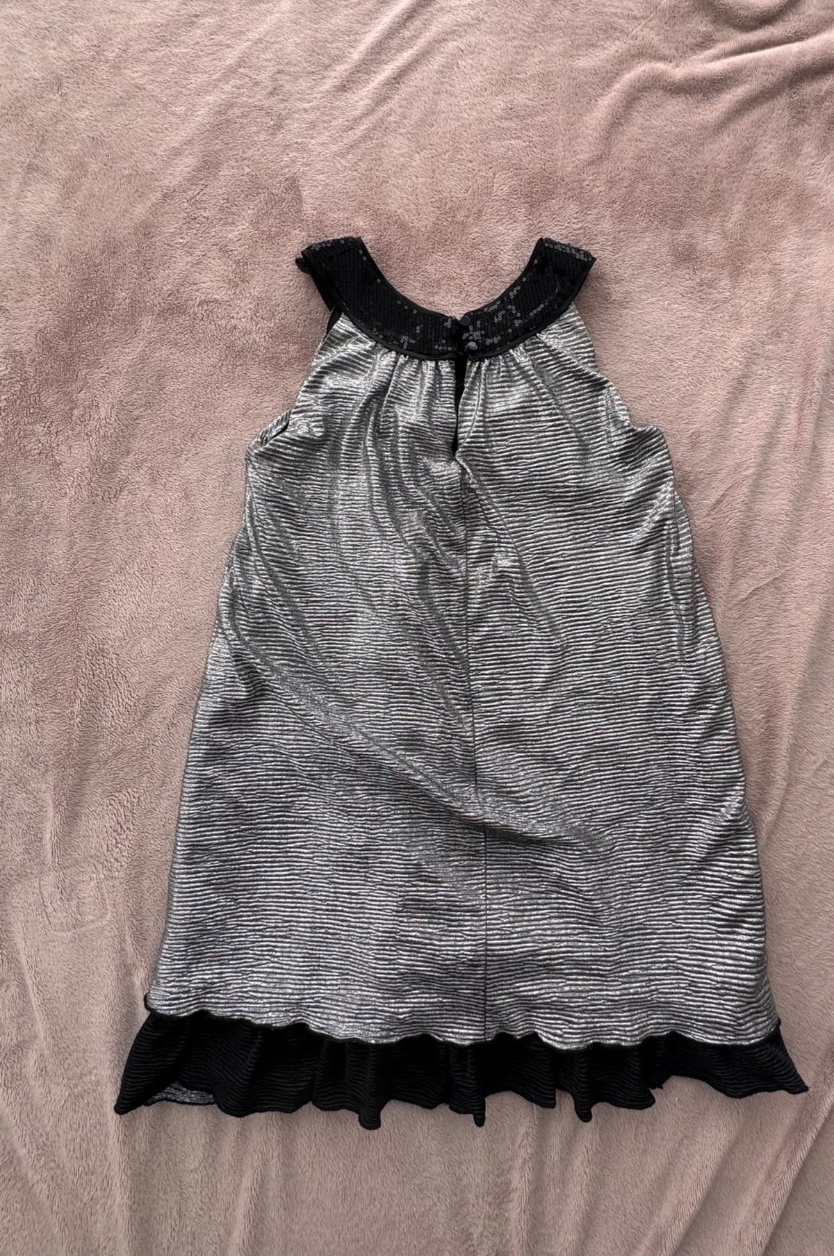 Size 6 silver and black holiday dress , Kids 6/6X