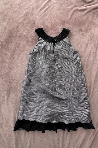 Size 6 silver and black holiday dress , Kids 6/6X