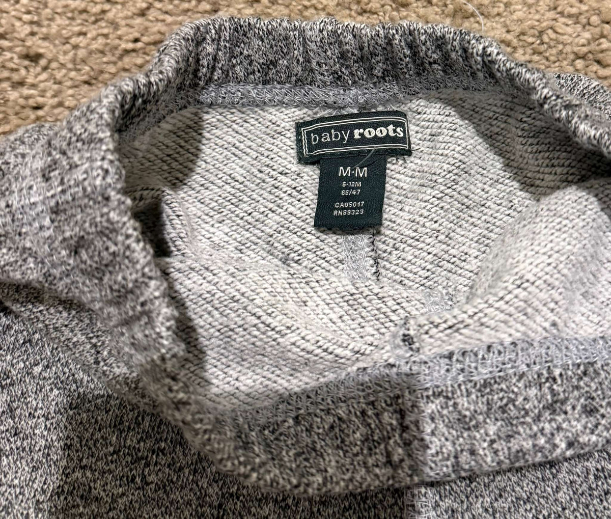 Baby Organic Original Sweatpant Salt & Pepper M (6-12M) MRSP $38, Kids 12 Month (9-12M)
