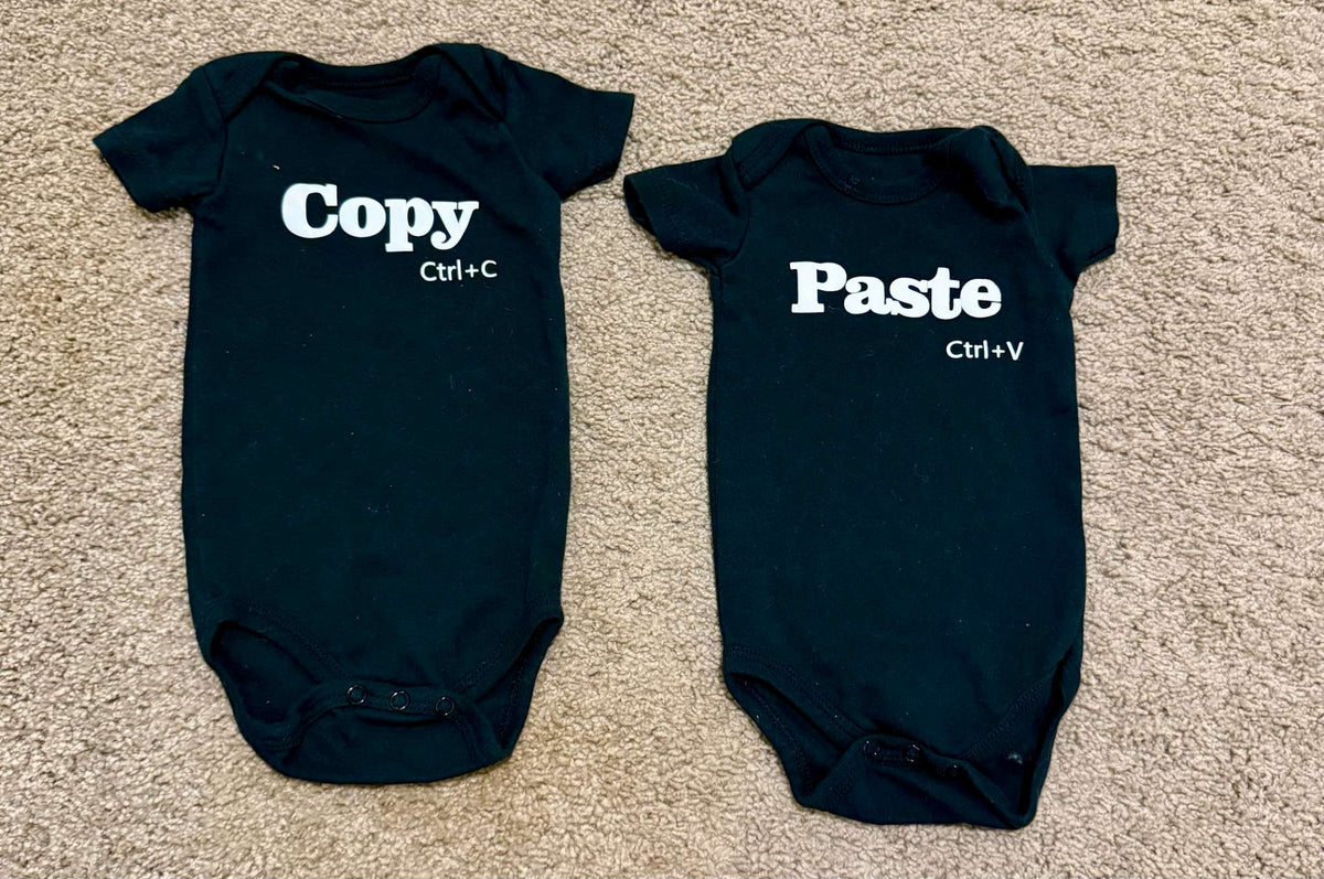Twin Onesie Set Copy/Paste 0-3M, Kids 3 Month (0-3M)