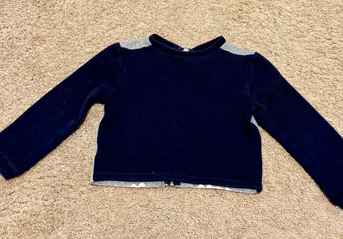 Deux Par Deux Floral Zip Up Jacket Size 6, Kids 6/6X