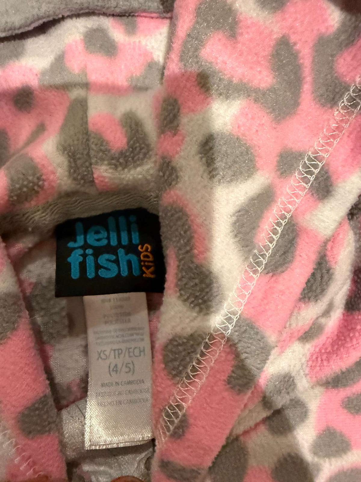 Jellifish Kids Pink Leopard Onesie Size XS (4/5), Kids 5/5T