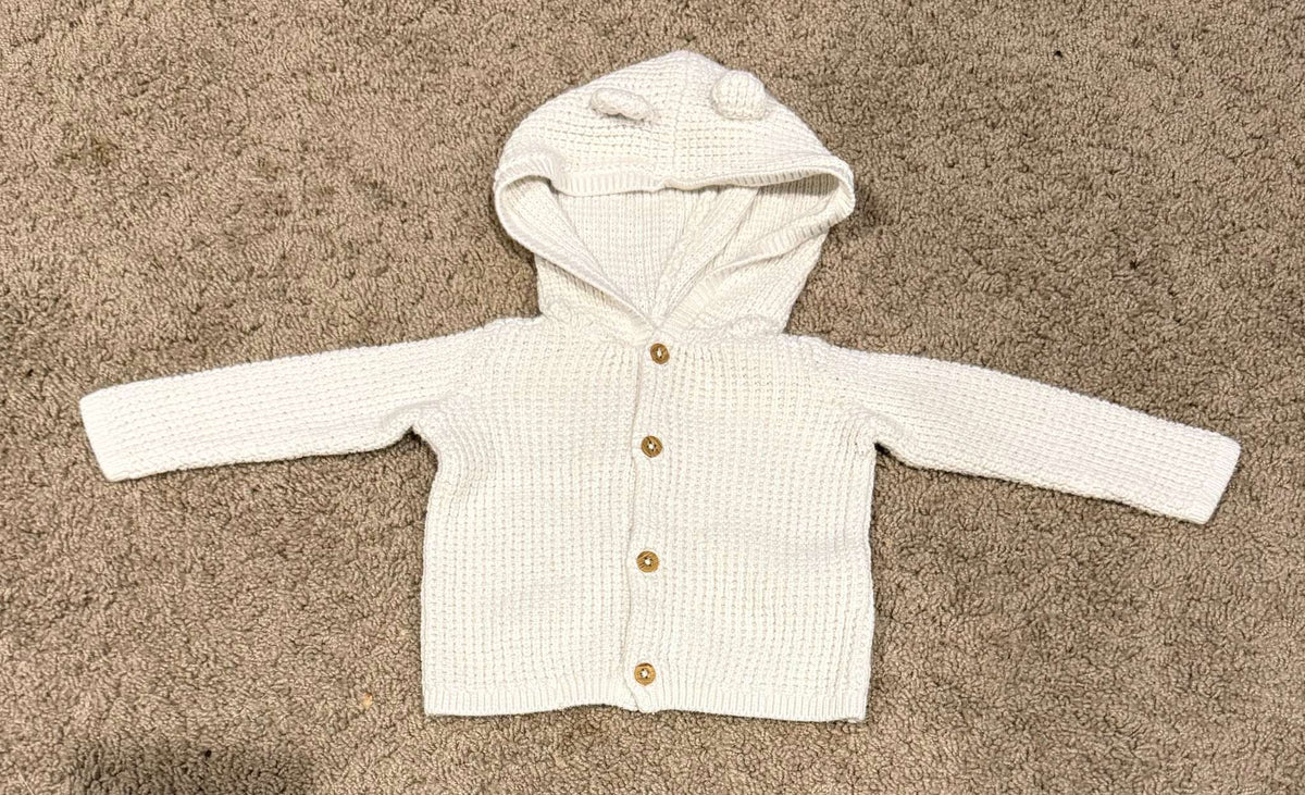 Carter's Knit Cream Cardigan 6M, Kids 6 Month (3-6M)