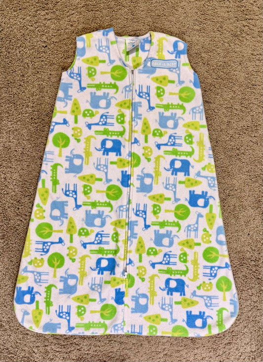 HALO SleepSack Size M (6-12 months). Blue Jungle Pattern, 6-12 Months (Medium)