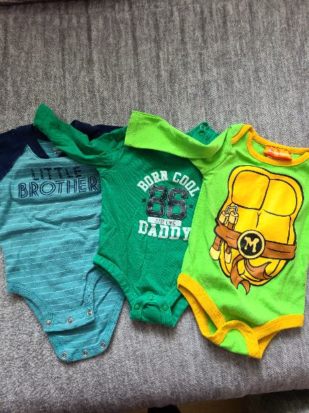 3 to 6 month long sleeve onesies 3pc, Kids 6 Month (3-6M)