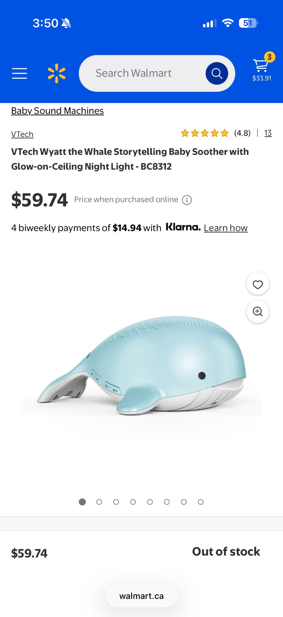 Vtech whale sound machine
