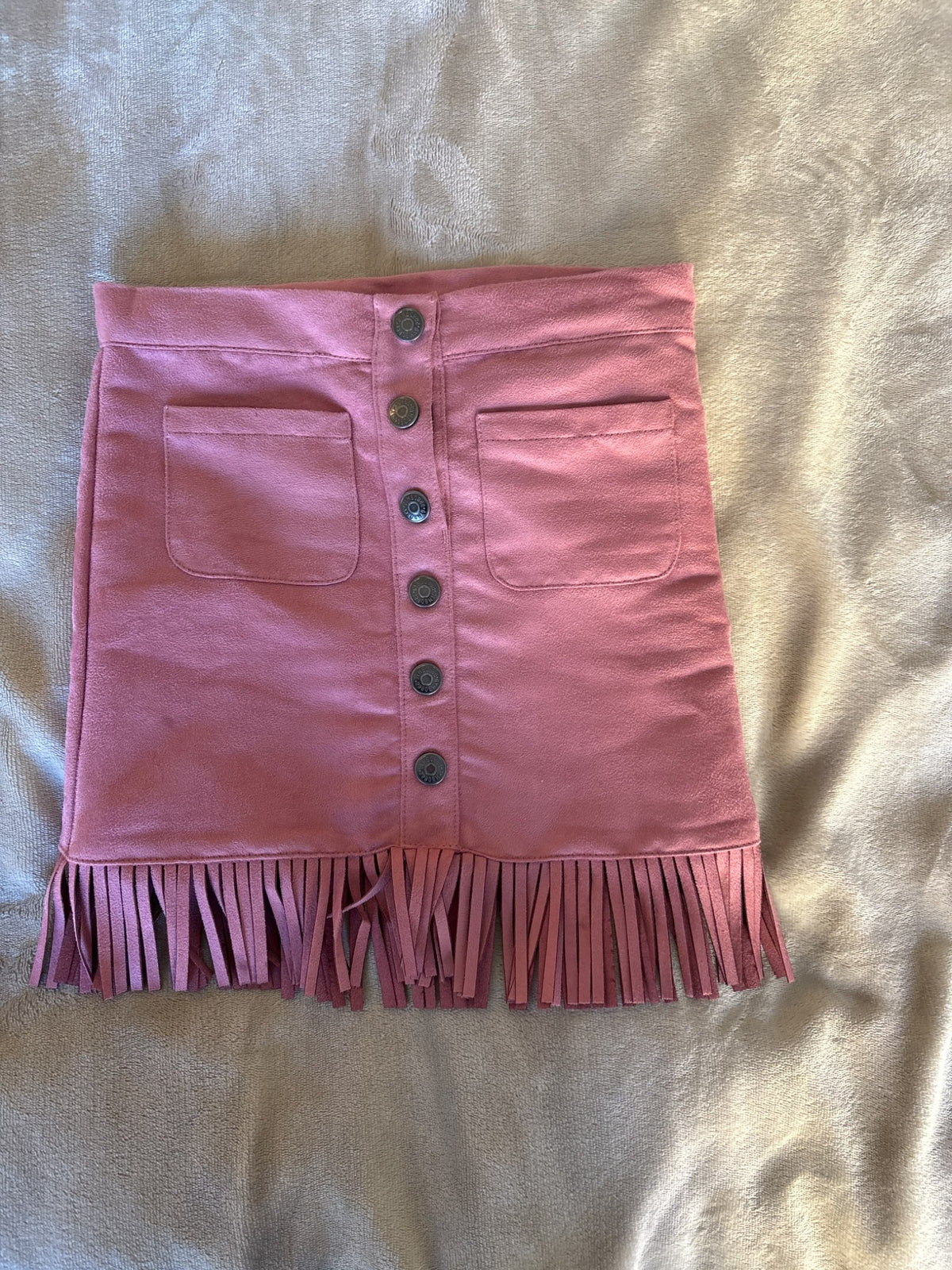 Faux suede Fringe skirt, Kids 6/6X