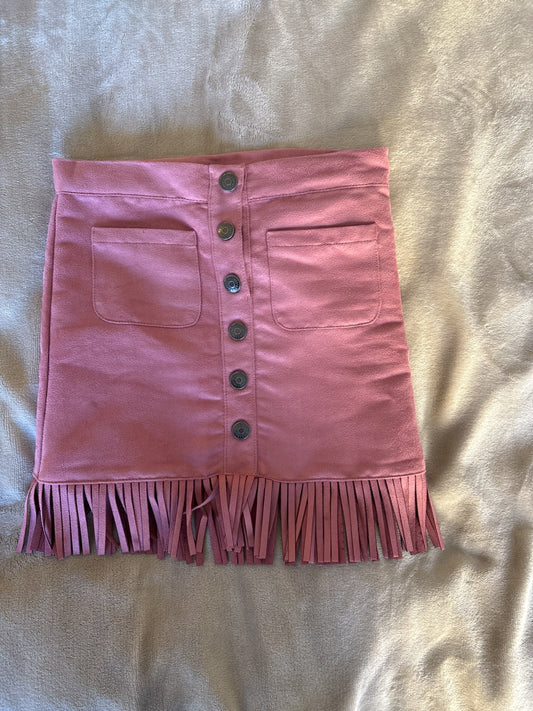 Faux suede Fringe skirt, Kids 6/6X