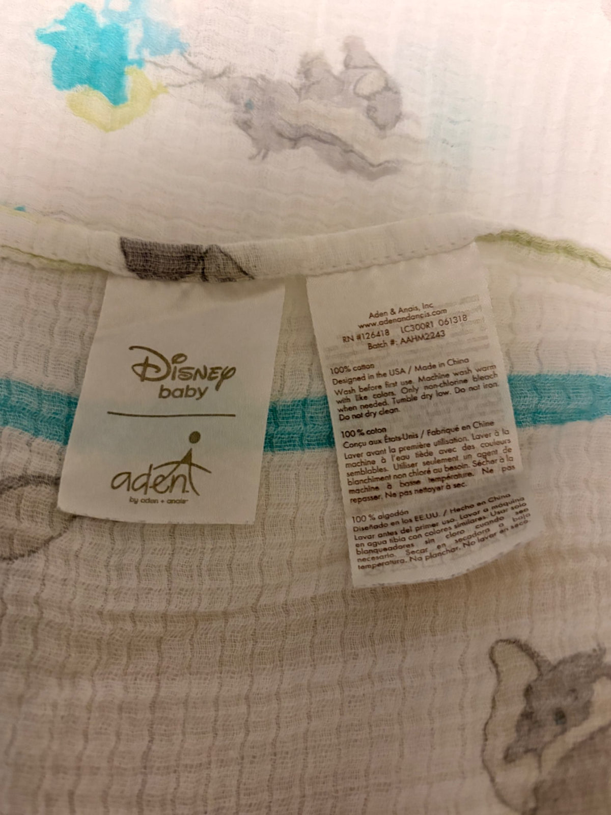 Aden & Anais Disney Dumbo Muslin Swaddle Blankets