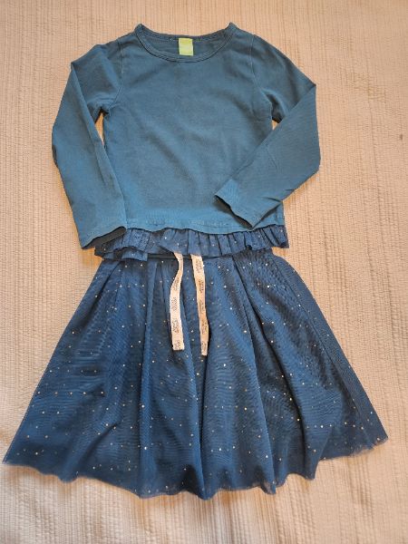 2 PC set, skirt, l/s top, green, peekaboo Beans , size 5, Kids 5/5T (extra small)