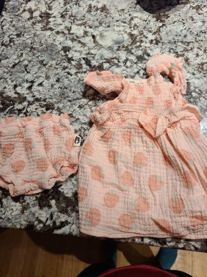 Rabbit bear 0-3 month pink dress with shorts , Kids 3 Month (0-3M)