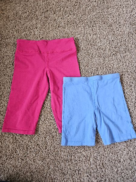 Girls shorts x 2, sz 10, purple, peekaboo Beans , Kids 10 (medium)