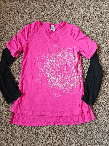 Girls long sleeve shirt, pink, sz 10, Limeapple , Kids 10 (medium)