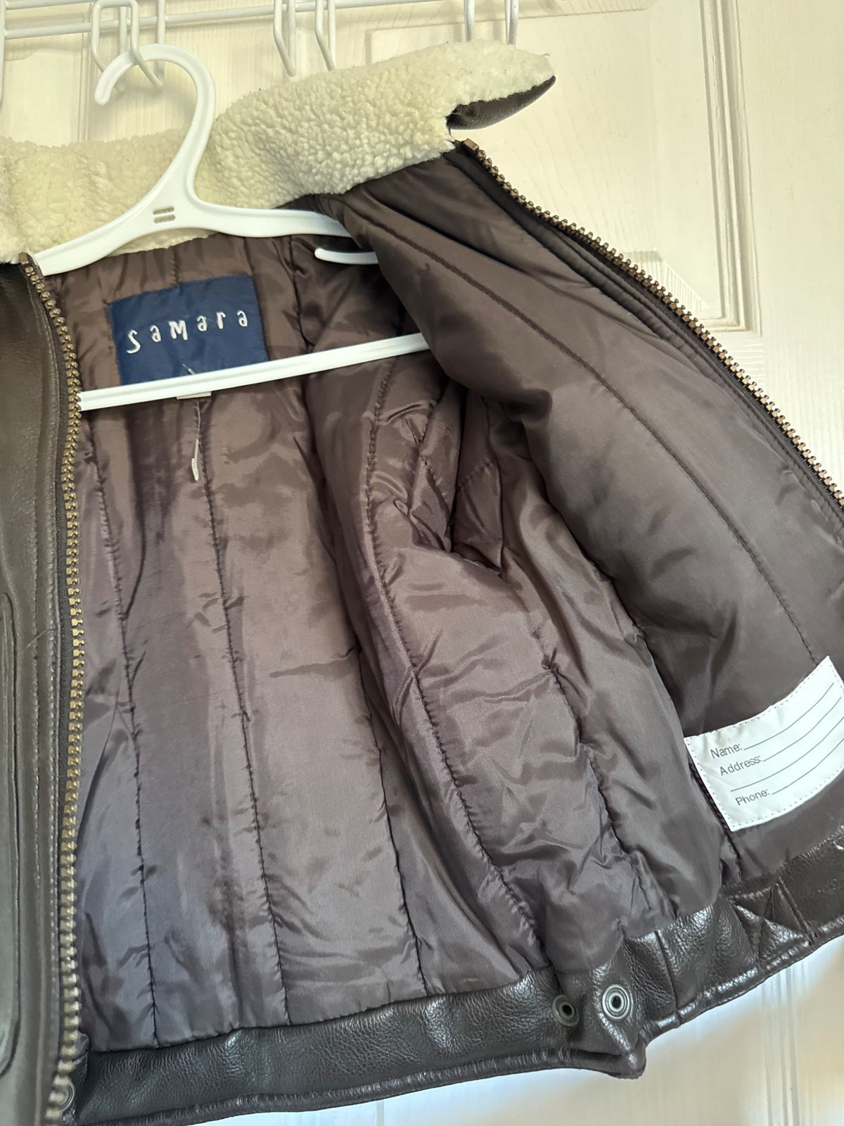 Samara - 2 T - retro bomber jacket (brown), Kids 2T
