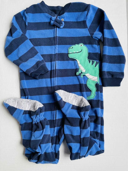 Lot of 4 Carters fleece footed zip ups - 3T, Kids 3T