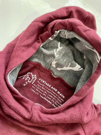 Portage & Main hooded sweater 2T (red), Kids 2T