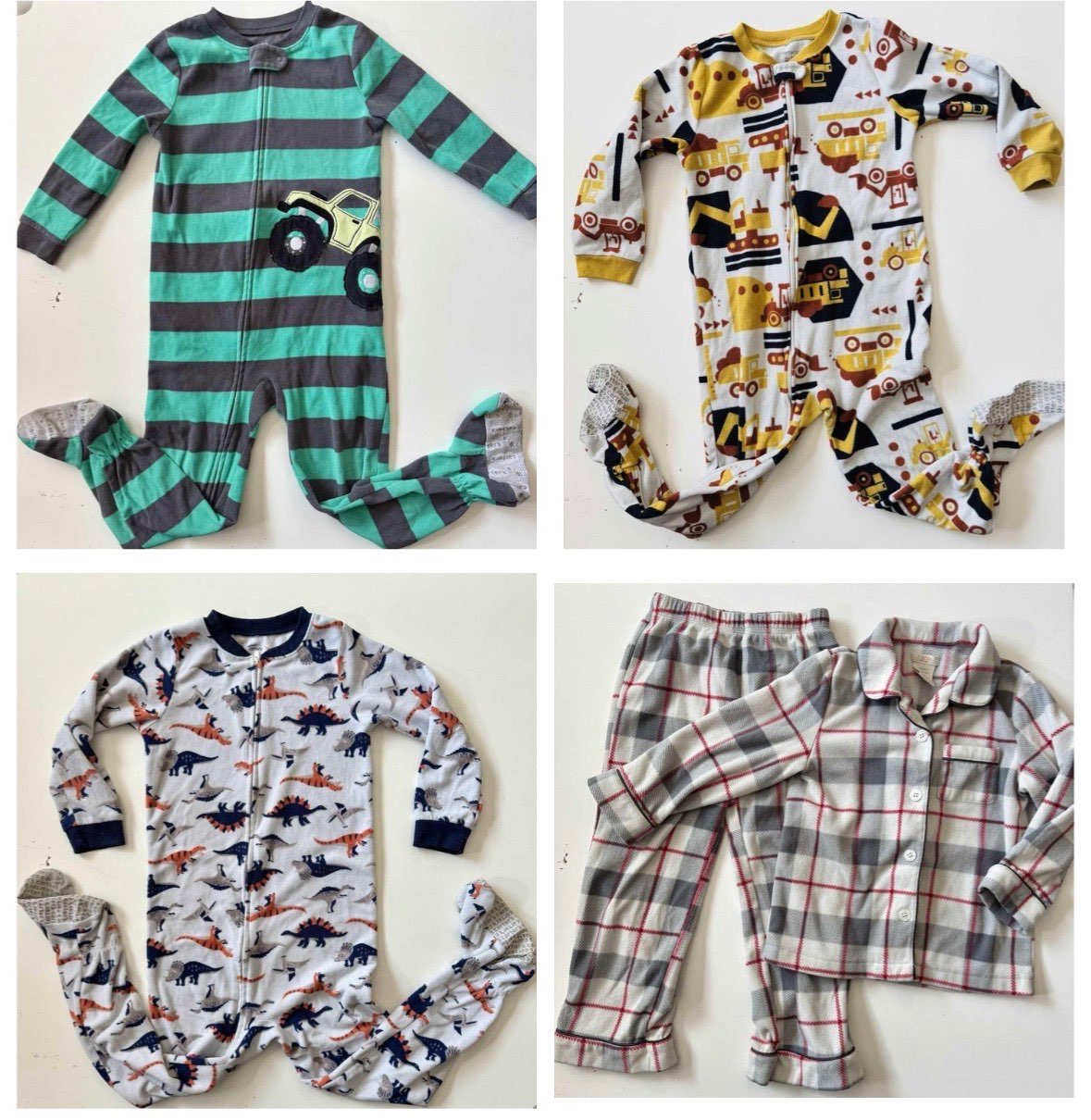 Lot of 4 boys fleece pajamas 5T, Kids 5/5T