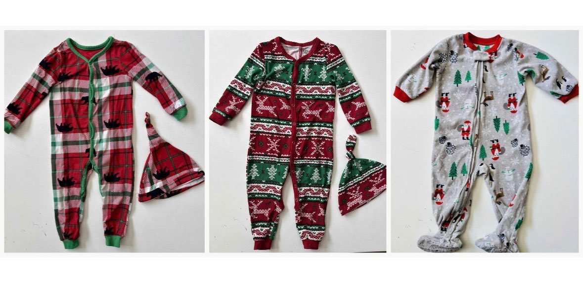 Lot of 3 Christmas jammies 12-18 month , Kids 18 Month (12-18M)