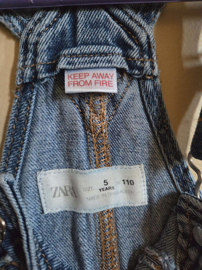 Zara Jean Overalls Size 5, Kids 5/5T